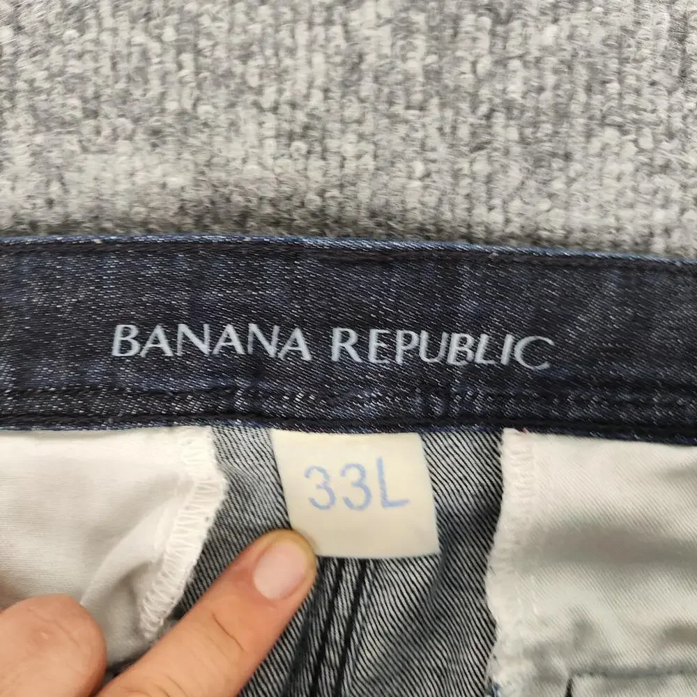 Banana Republic Dark Trouser Jeans Mens 33x34 Blue Dark Wash Straight Denim
